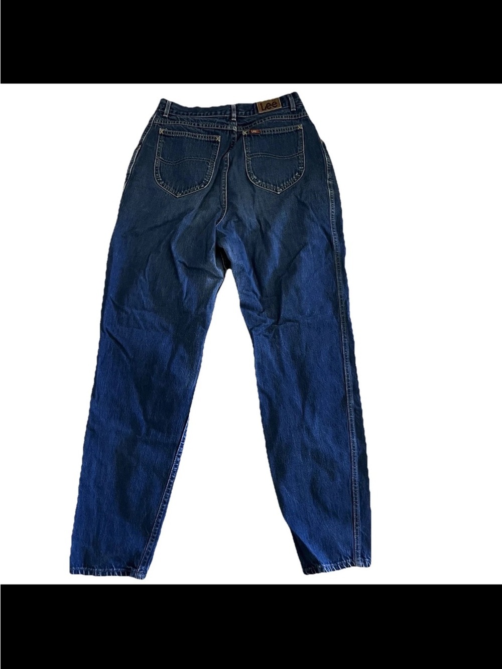 Vintage Lee Mom Jean Made In USA High Waist Pleated Tapered Leg Blue 80s Size 14 - Picture 2 of 9